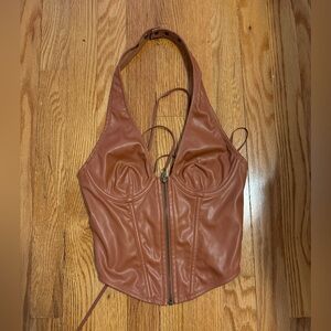 Urban Outfitters Leather Corset Top